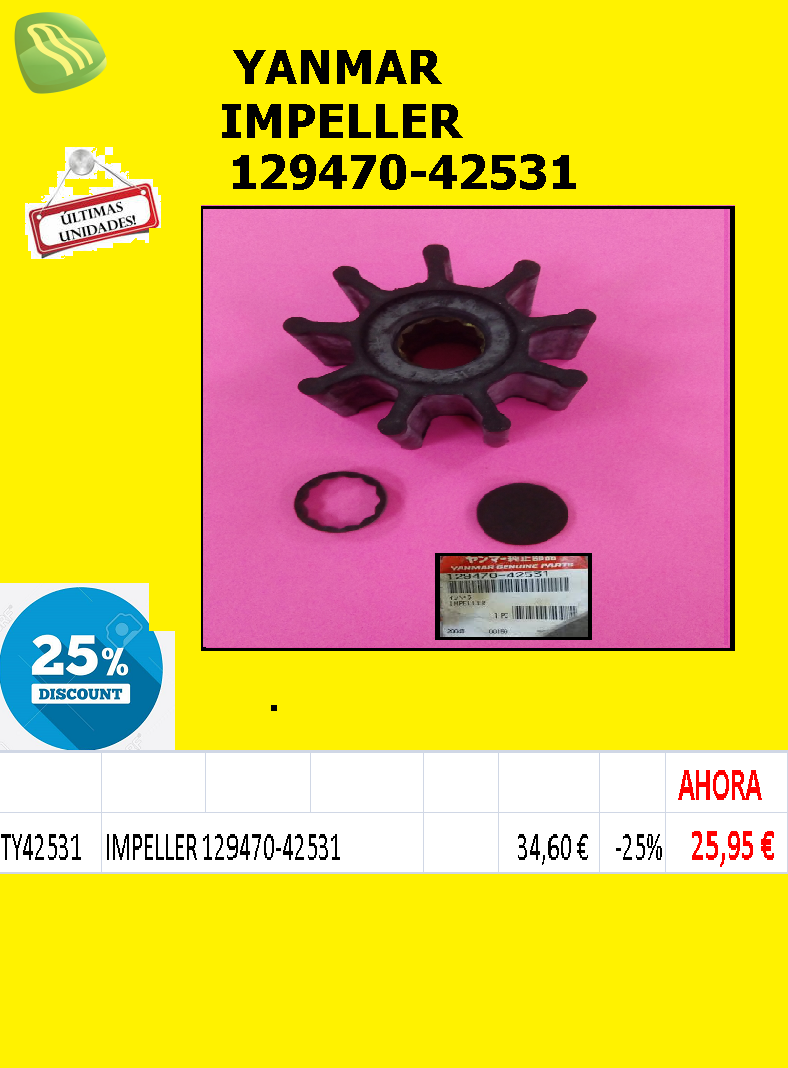 YANMAR -IMPELLER 129470-42531